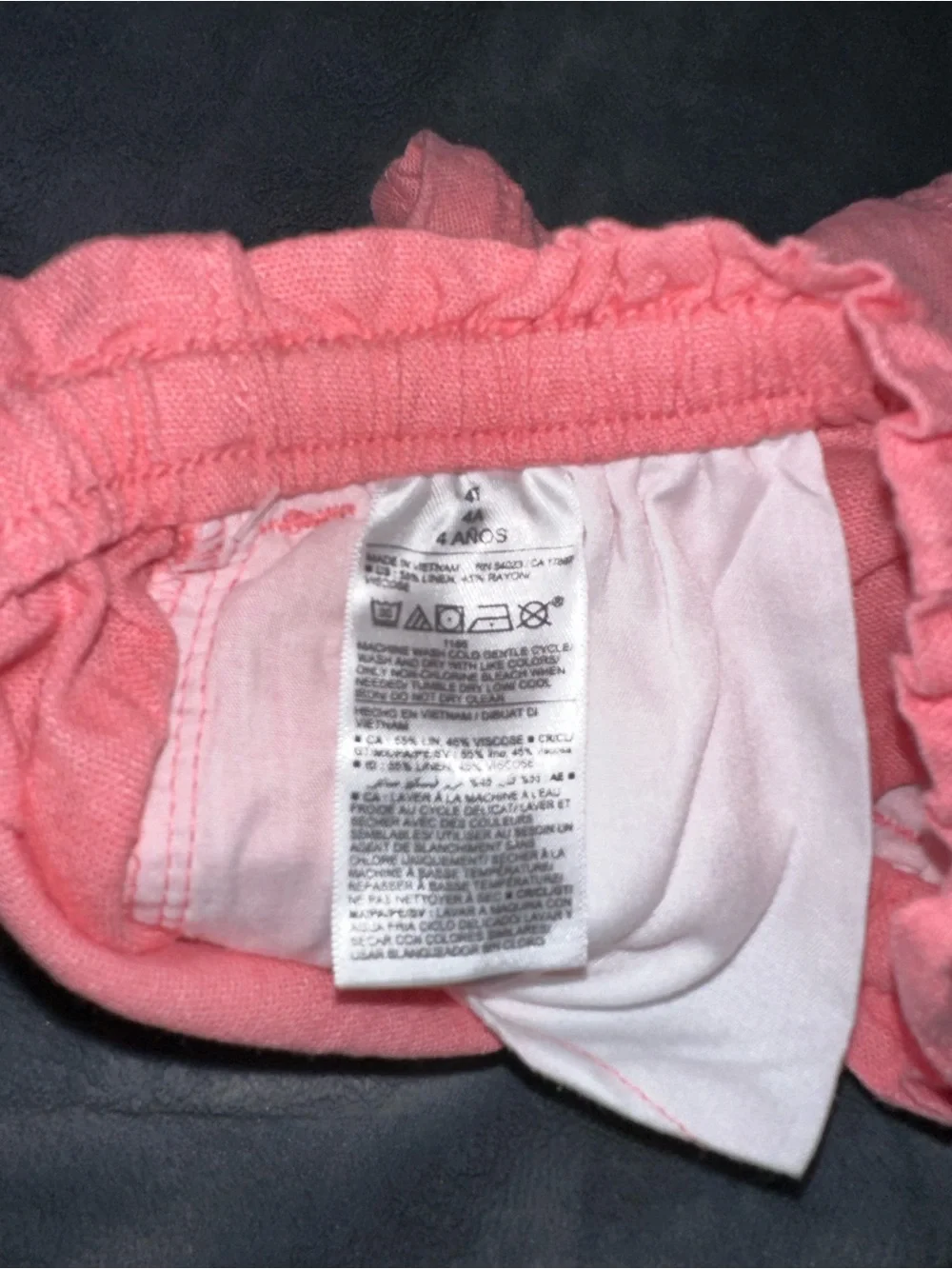 Old Navy toddler girl Pink Drawstring Linen-Blend Shorts